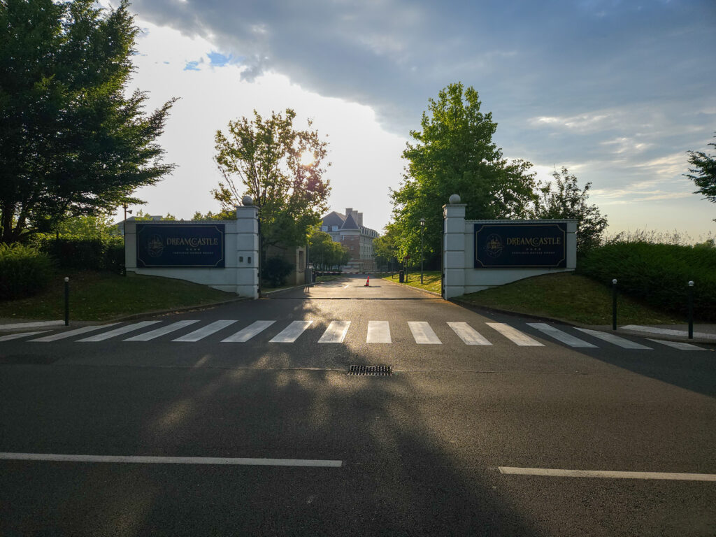 Driveway entrance of Dream Castle Hotel, one of Disneyland Paris partner hotels.